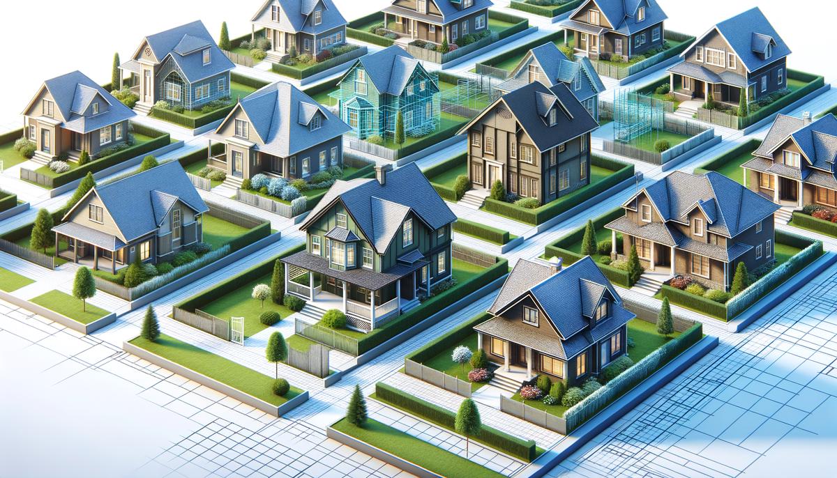 Varias casas unifamiliares representando propiedades de inversión en alquiler